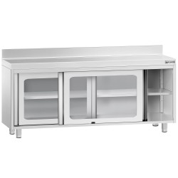 Meuble bas adossé inox avec...