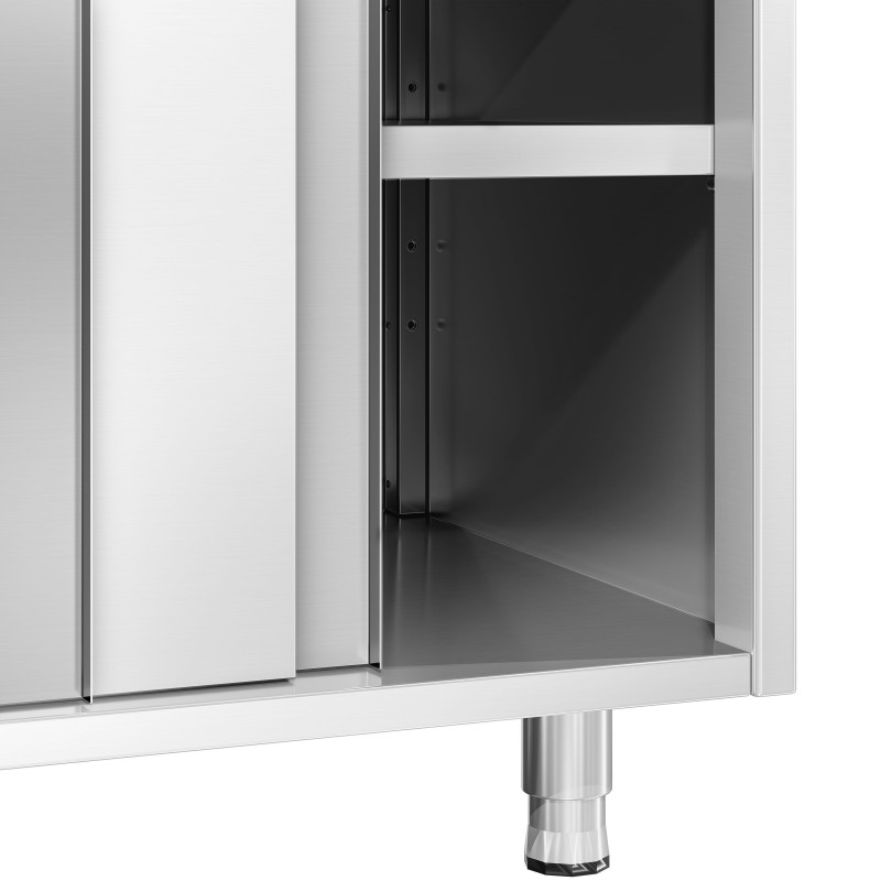 Meuble bas inox PREMIUM avec portes coulissantes et plateau de découpe ...