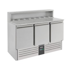 TABLE PRÉP POUR PIZZA 3 PORTES - 1368x700x1090 mm