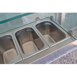 TABLE PRÉP POUR PIZZA 3 PORTES - 1368x700x1180 mm