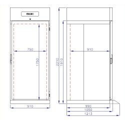 Réfrigérateur roll-in mono block 700 litres en inox, GN 2/1, -2°/+8°C