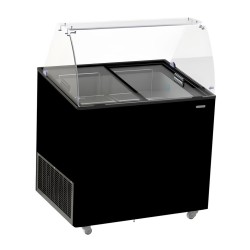 Vitrine à crème glacée Ténérife Noir - 6 x 5 litres