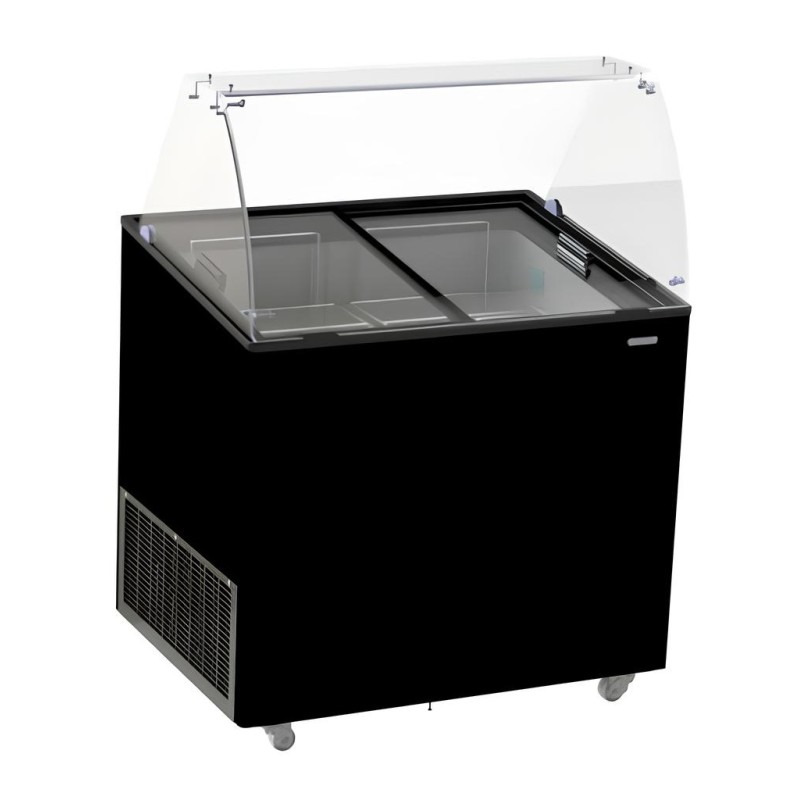 Vitrine à crème glacée Ténérife Noir - 6 x 5 litres
