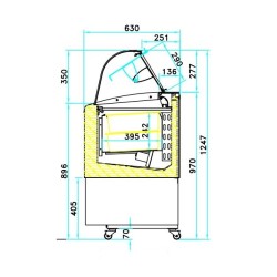 VITRINE À CREME GLACÉE FIJI 7 - 1354x630x1247 mm