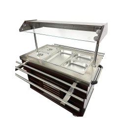 Buffet salad'bar réfrigéré - Froid statique - 3 x GN 1/1 - T° +4/+8°C