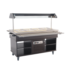 Buffet salad'bar réfrigéré - Froid statique - 4 x GN 1/1 - T° +4/+8°C