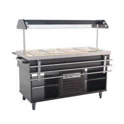 Buffet salad'bar réfrigéré - Froid statique - 4 x GN 1/1 - T° +4/+8°C