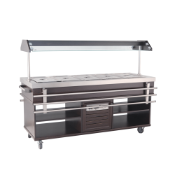 Buffet salad'bar réfrigéré - Froid statique - 5 x GN 1/1 - T° +4/+8°C