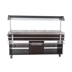Buffet salad'bar réfrigéré - Froid statique - 5 x GN 1/1 - T° +4/+8°C