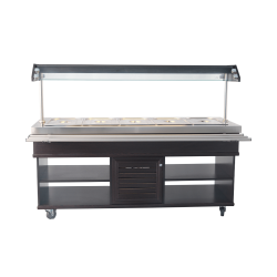 Buffet salad'bar réfrigéré - Froid statique - 5 x GN 1/1 - T° +4/+8°C