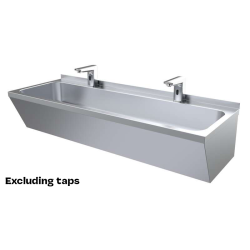 LAVABO DOUBLE EN ACIER INOX 1200X425X165MM - 1200x425x165 mm