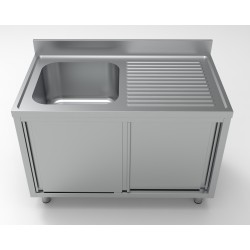 700 BLOC-ÉVIER PORTES COULISST 1 À GAUCHE 1200 - 1200x700x850 mm