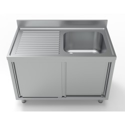 700 BLOC-ÉVIER PORTES COULISST 1 À DROITE 1200 - 1200x700x850 mm