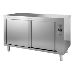 Meuble bas inox central chauffant - PROF 600 - LARG 1200 à 2000 mm