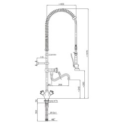 PRÉ DOUCHE DE RINÇAGE AVEC 1-TROU