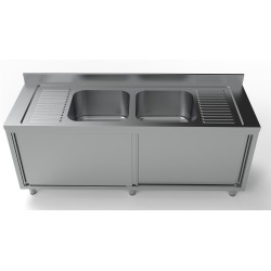 700 BLOC-ÉVIER PORTES COULISST 2 CENTRE 2000 - 2000x700x850 mm