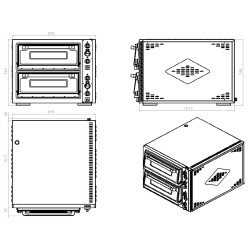 ELEC. FOUR À PIZZA DOUBLE 2 X 6 - 890x1100x760 mm