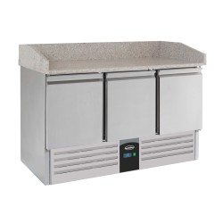 Table à pizza 3 portes avec dessus granit - 368 L - Profondeur 700 mm - Combisteel