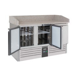 Table à pizza 3 portes avec dessus granit - 368 L - Profondeur 700 mm - Combisteel