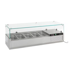 Saladette réfrigérée à poser 1/4 GN x 5 - 1200x335x435 mm