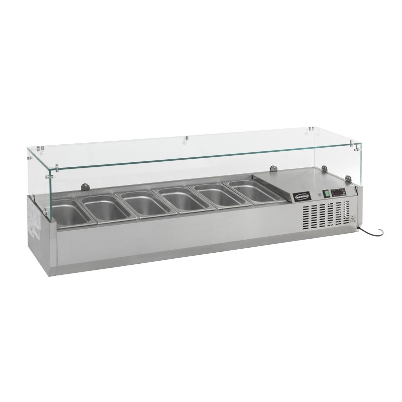 Saladette réfrigérée à poser 1/4 GN x 8 - 1800 x 335 x 435 mm