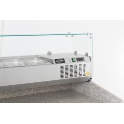 Saladette réfrigérée à poser 1/4 GN x 8 - 1800 x 335 x 435 mm
