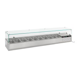 Saladette réfrigérée à poser 1/4 GN x 10 - 2000 x 335 x 435 mm