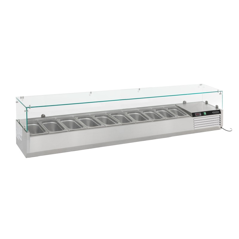 Saladette réfrigérée à poser 1/4 GN x 10 - 2000 x 335 x 435 mm