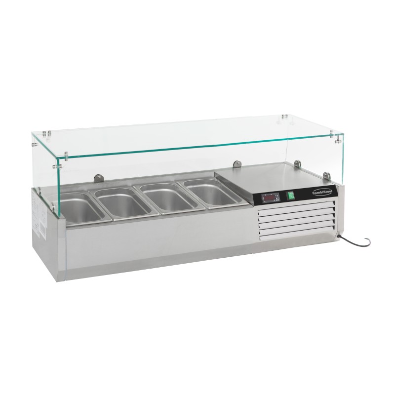 Saladette réfrigérée à poser 1/3 GN x 4 - 1200x395x435 mm