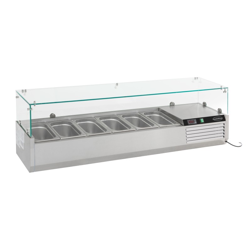 Saladette réfrigérée à poser 1/3 GN x 6 - 1400x395x435 mm