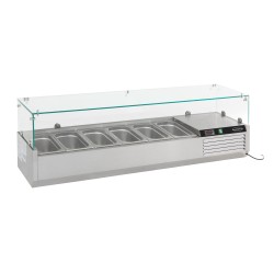 Saladette réfrigérée à poser  1/3 GN x 6 - 1500 x 395 x 435 mm