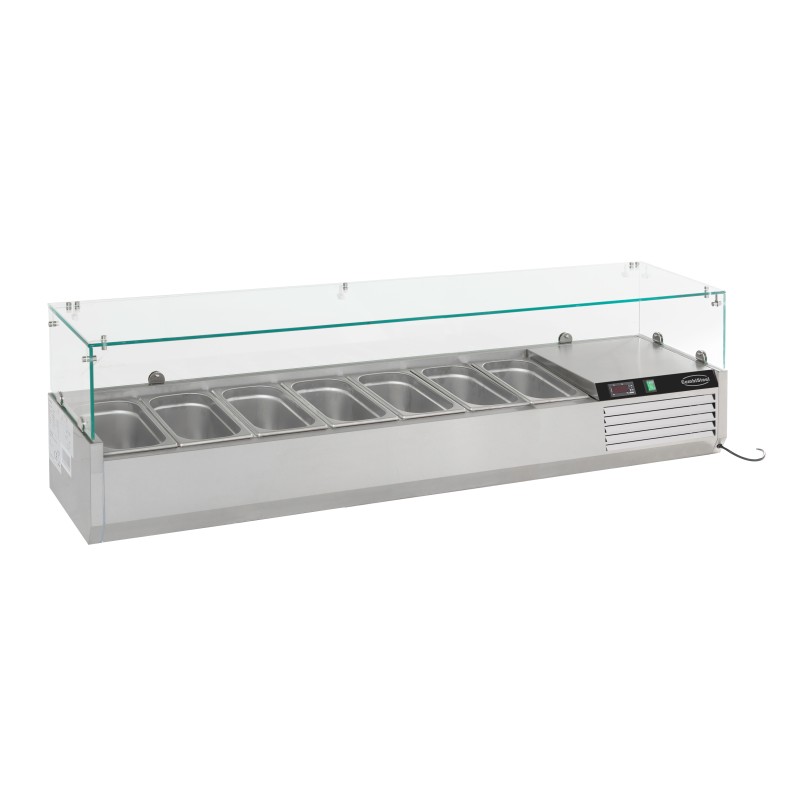 Saladette réfrigérée à poser 1/3 GN x 7 - 1600 x 395 x 435 mm