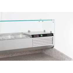 Saladette réfrigérée à poser 1/3 GN x 8 - 1800 x 395 x 435 mm