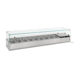 Saladette réfrigérée à poser 1/3 GN x 9 - 2000 x 395 x 435 mm