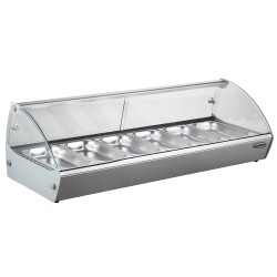 VITRINE CHAUFFANTE 6 1/3 GN - 1110x395x270 mm