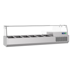 Saladette réfrigérée à poser  6X 1/3 GN - 1550 x 390 x 460 mm