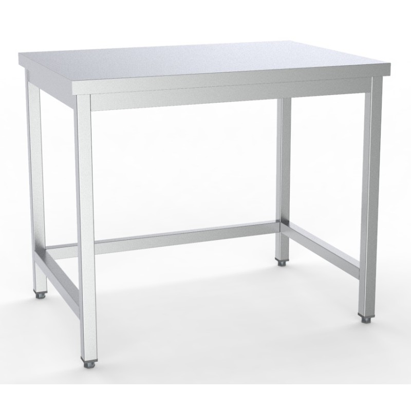Table inox de travail dessous ouvert démontable sans dosseret 1000 x 700 x 900 mm