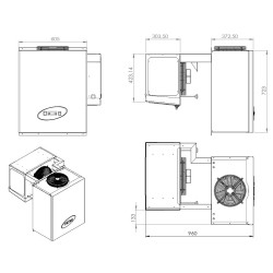 Groupe logé pour chambre froide négative - Gamme Standard Line - 6.6 à 9 m3