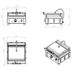 Grill panini professionnel rainurée-rainurée - Combisteel