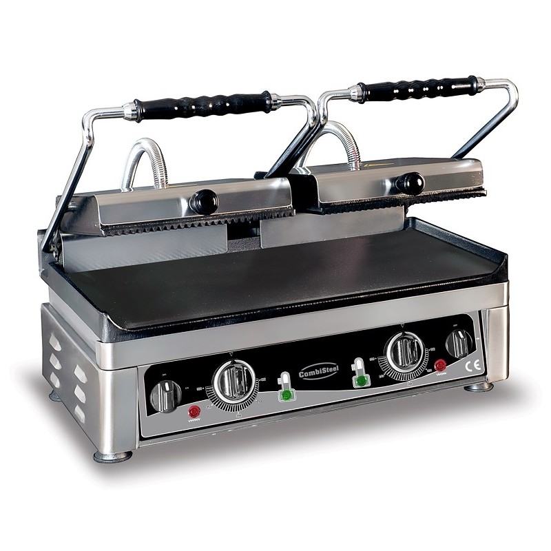 Grill panini professionnel double lisse-rainurée - Combisteel