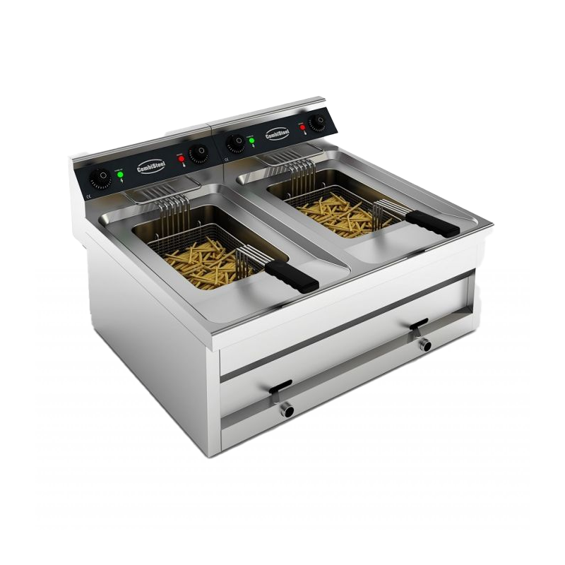 FRITEUSE POSABLE ÉLECTRIQUE 2X12L 2X9KW - 800x700x328 mm