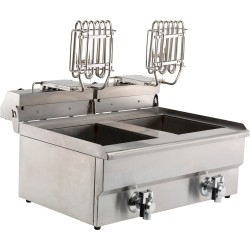Friteuse électrique - 2 x 8 litres - avec robinet de vidange - Combisteel