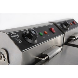 Friteuse électrique - 2 x 8 litres - avec robinet de vidange - Combisteel