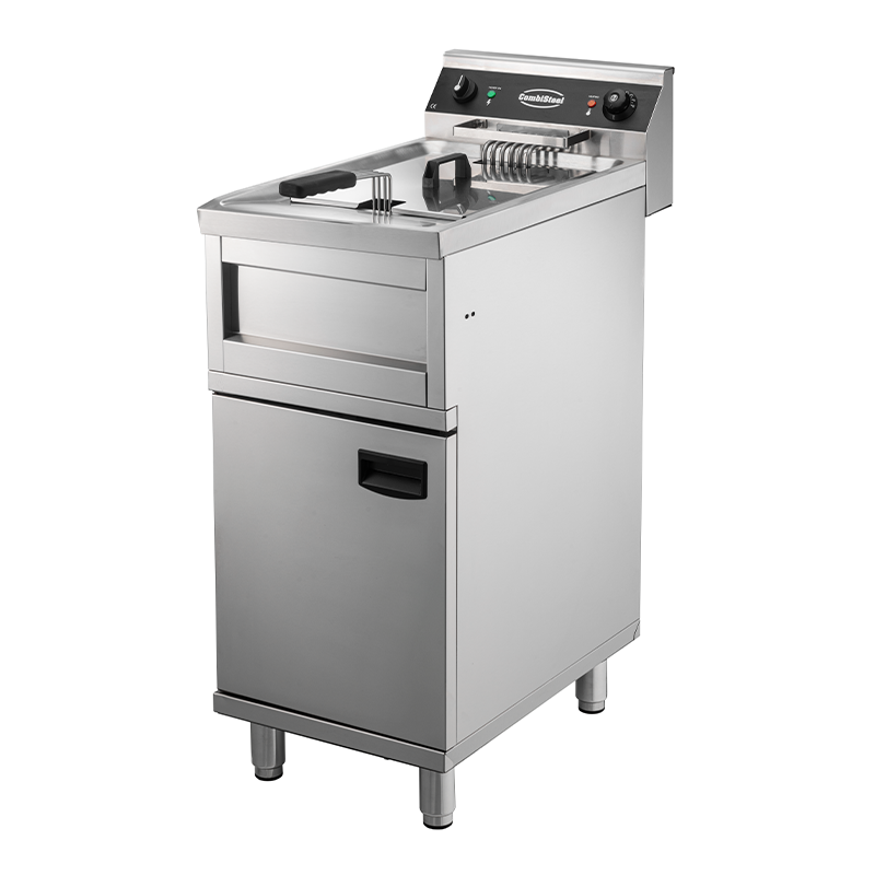 Friteuse professionnelle électrique sur coffre avec robinet de vidange  - 12 litres - 6 kW