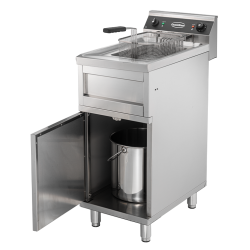 Friteuse professionnelle électrique sur coffre avec robinet de vidange  - 12 litres - 6 kW
