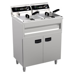 Friteuse professionnelle électrique double sur coffre robinet de vidange - 2 x 9 litres - Combisteel