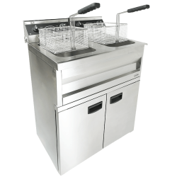 Friteuse professionnelle électrique double sur coffre robinet de vidange - 2 x 9 litres - Combisteel