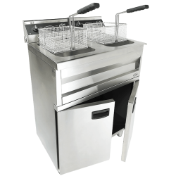 Friteuse professionnelle électrique double sur coffre robinet de vidange - 2 x 9 litres - Combisteel