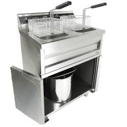 Friteuse professionnelle électrique double sur coffre robinet de vidange - 2 x 9 litres - Combisteel