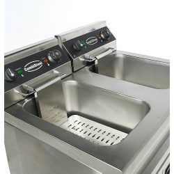 Friteuse professionnelle électrique double sur coffre robinet de vidange - 2 x 9 litres - Combisteel